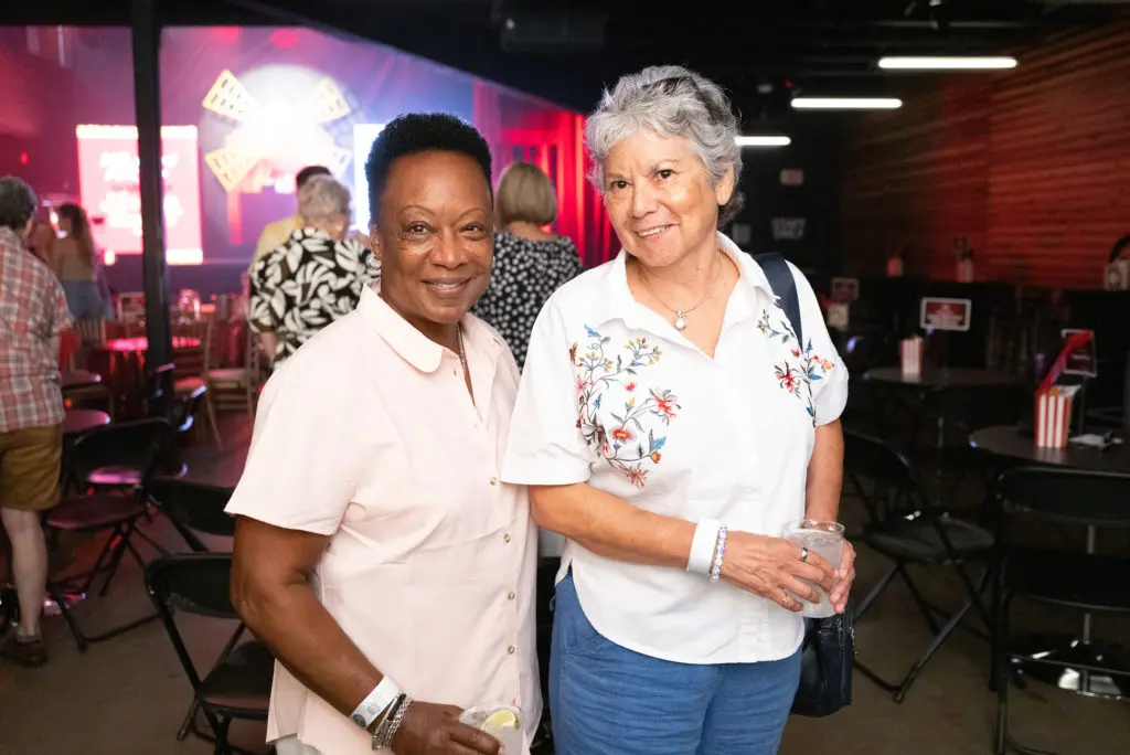 Sharon Land, Cecilia Egus at Legacy Community Health's Mint Julep fundraiser at White Oak Music Hall (Photo by Daniel Ortiz)