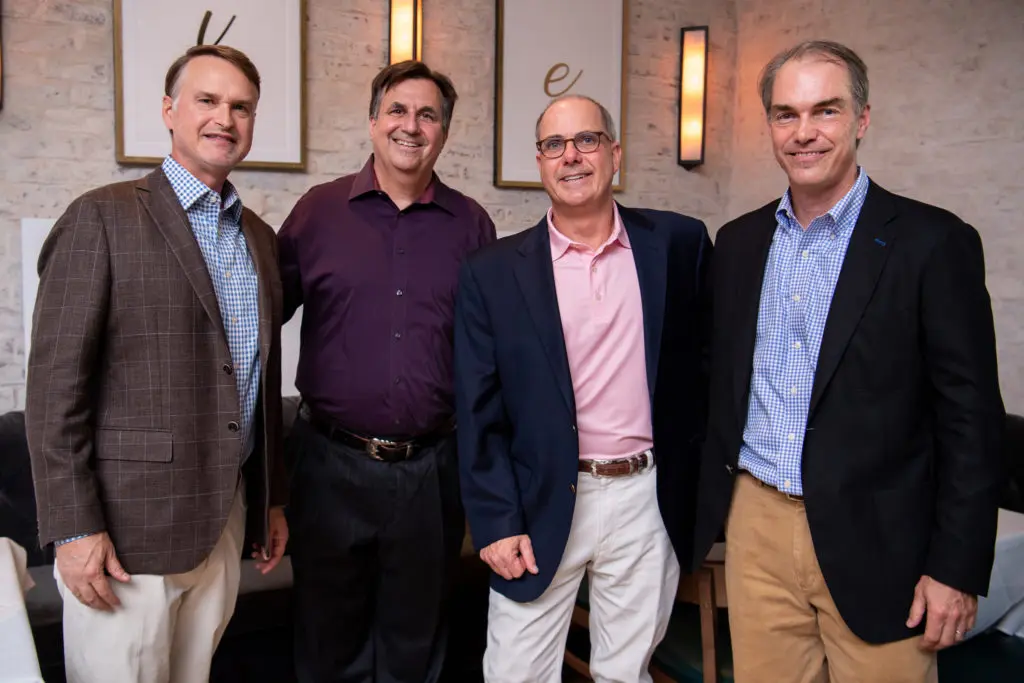 Tadd Tellepsen, Brian Greene, Jack Kins, Chase Robison at the Houston Restaurant Weeks Kickoff  at The Annie Cafe & Bar. (Photo by Michelle Watson, CatchlightGroup.com)