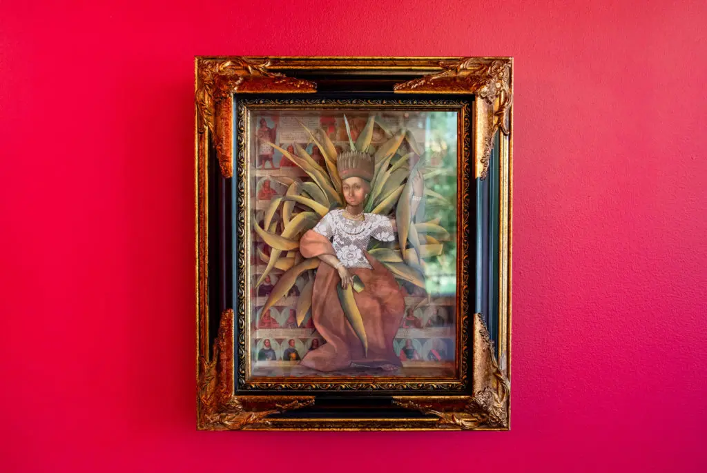 Artwork in the Frida Private Room at Flora is a nod to its namesake Frida Kahlo. (Photo by Kirsten Gilliam)