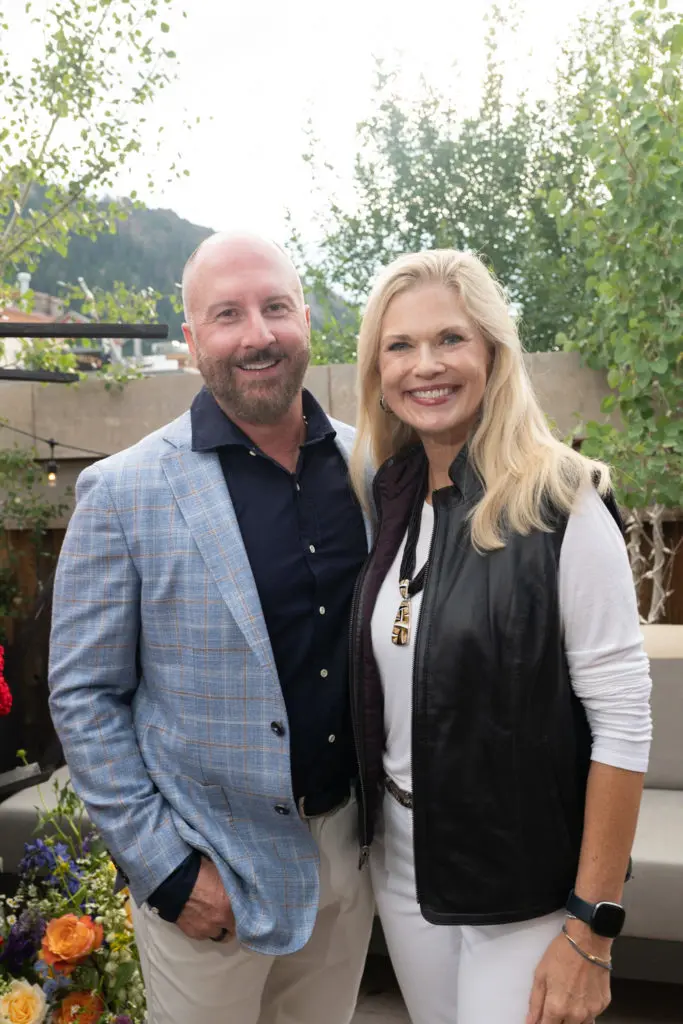 Tony Bradfield, Amy Pierce at the Memorial Hermann Aspen celebration of leading supporters of the Memorial Hermann Foundation. (Photo by Daniel Ortiz)
