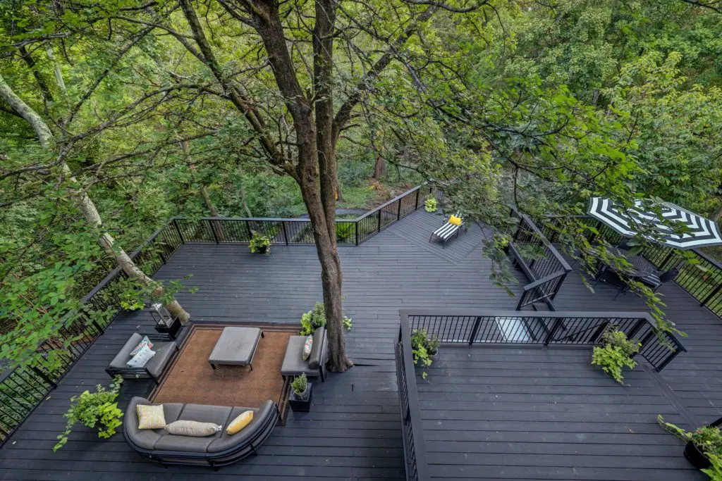 Decking allows for tree growth at 11686 Arrowwood Circle in Piney Point Village. (Photo by TK Images for Martha Turner Sotheby’s International Realty  )
