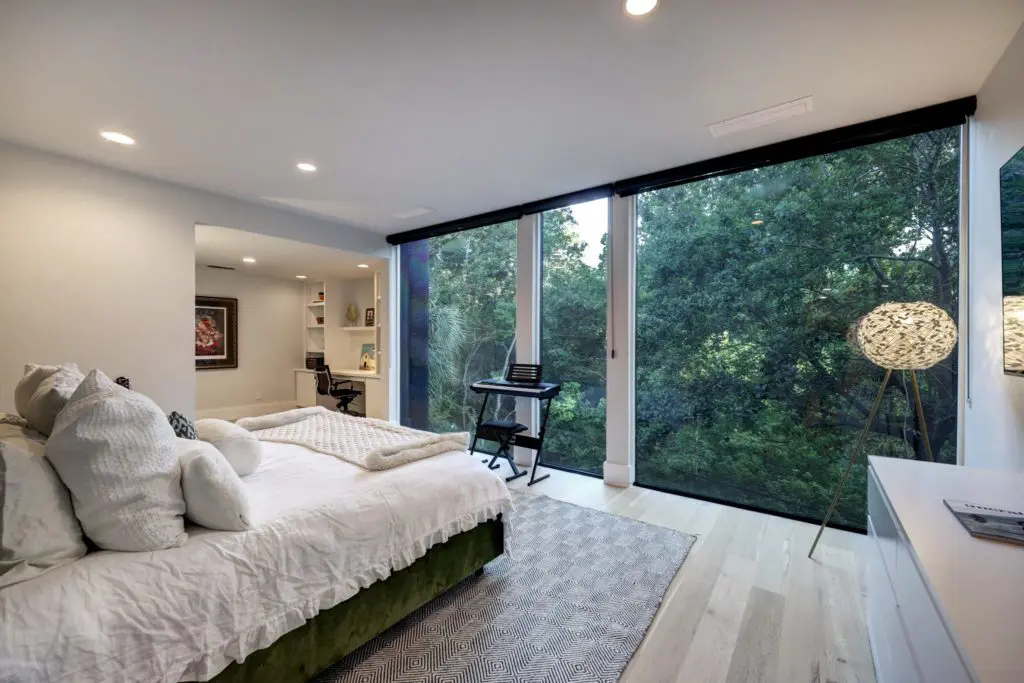 A guest room in the home at 11686 Arrowwood Circle in Piney Point Village.  (Photo by TK Images for Martha Turner Sotheby’s International Realty  )