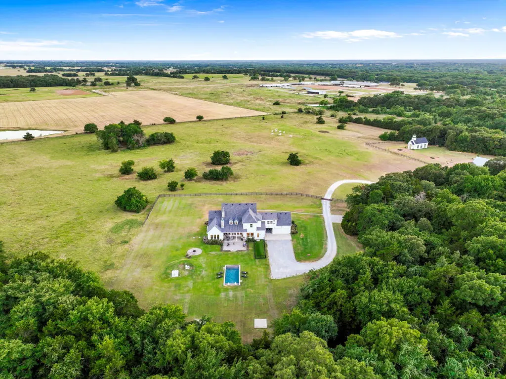 The historic estate spreads across 56 acres in Whitesboro, Texas. (Photo by Sharp Frame Media for Douglas Elliman Realty)