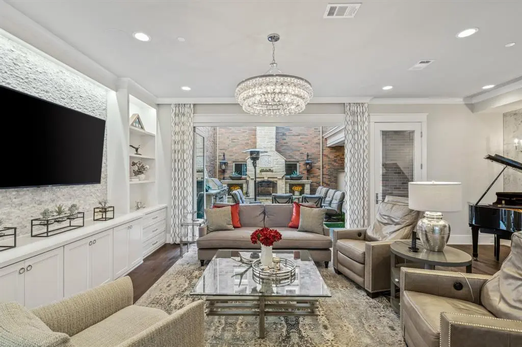 The living room opens to the very private courtyard beyond.