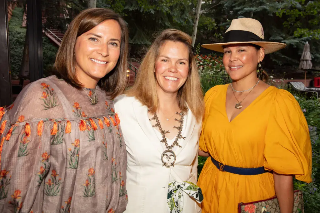 Amanda Boswell, Holly Anderson, Estela Cockrell at the MD Anderson Cancer Center event at the Little Nell Hotel in Aspen