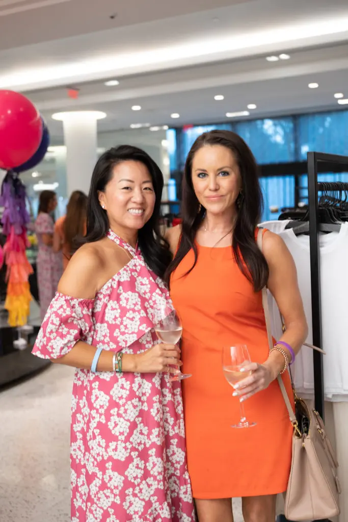 Annie Ghormley, Melanie Mabry at the Dress for Success Women of Wardrobe Summer Soirée at Tootsies. (Photo by Daniel Ortiz)