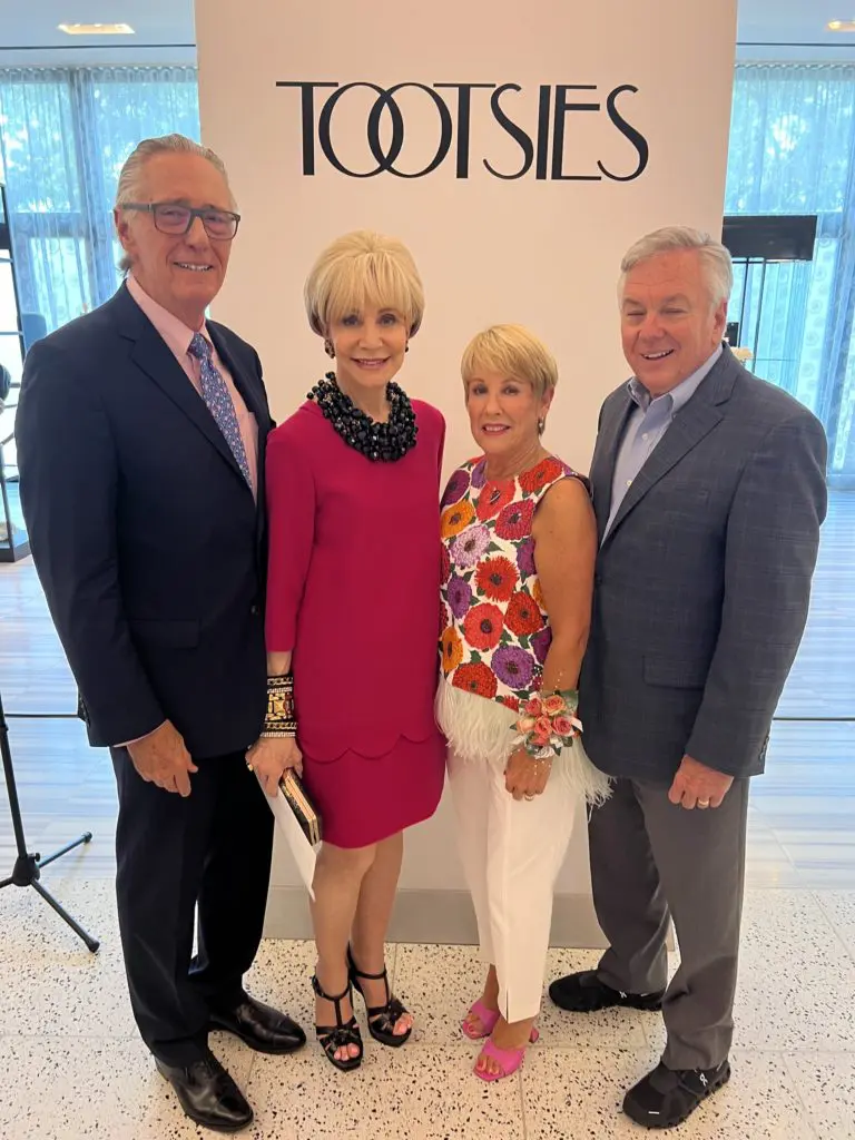 Bob Bowman & Leisa Holland-Nelson,  Donna & Norman Lewis at the Tickled Pink luncheon kick-off at Tootsies. (Photo by Courtesy of the American Cancer Society)