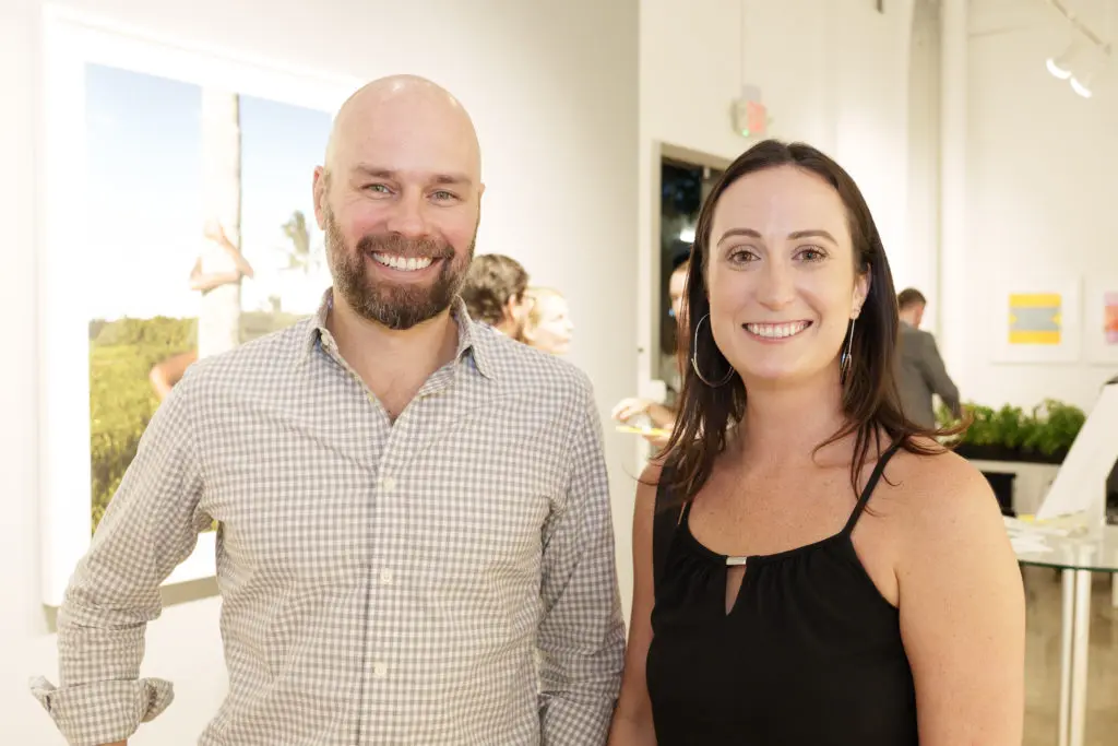 Chris Dendtler, Alyse Grumbles at Urban Harvest's Cultivators launch event at Christopher Martin Gallery.