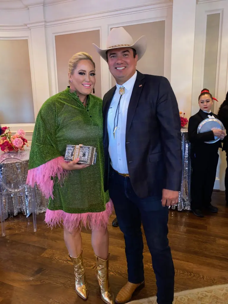 Whitney Kuhn Lawson & Marc Lawson at Frances Moody Buzbee's 30th pink-themed birthday party. (Photo by Shelby Hodge)