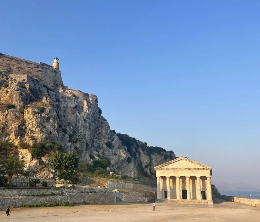 Corfu Old Town is surrounded by ancient Greek historical sites overlooking the crystal blue waters. (photo Georgie Miller)