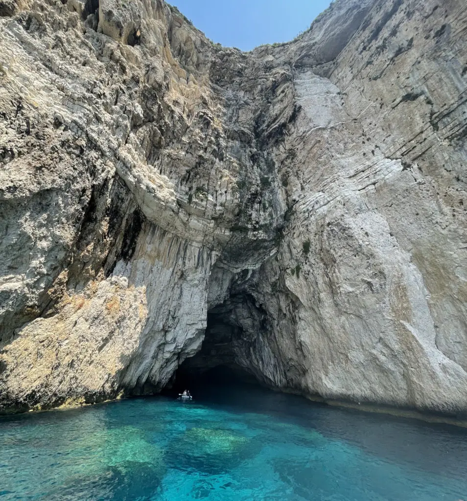 Only accessible by boat, Paxos and Antipaxos are small Greek islands lined with caves and cliffside swimming holes perfect for a day's boating adventure. (Photo by Georgie Miller)