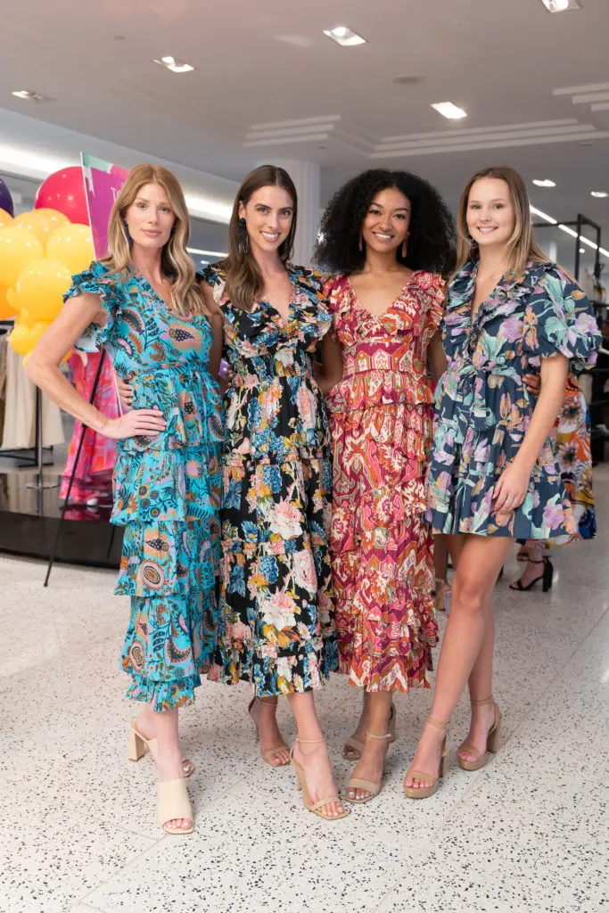 Models wearing Love the Label & Deepa Gurnani Earrings at the Dress for Success Women of Wardrobe Summer Soirée at Tootsies. (Photo by Daniel Ortiz)