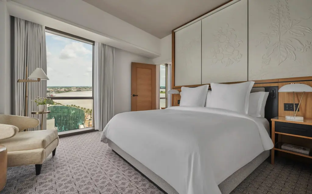 A guest room at the Four Seasons New Orleans. 