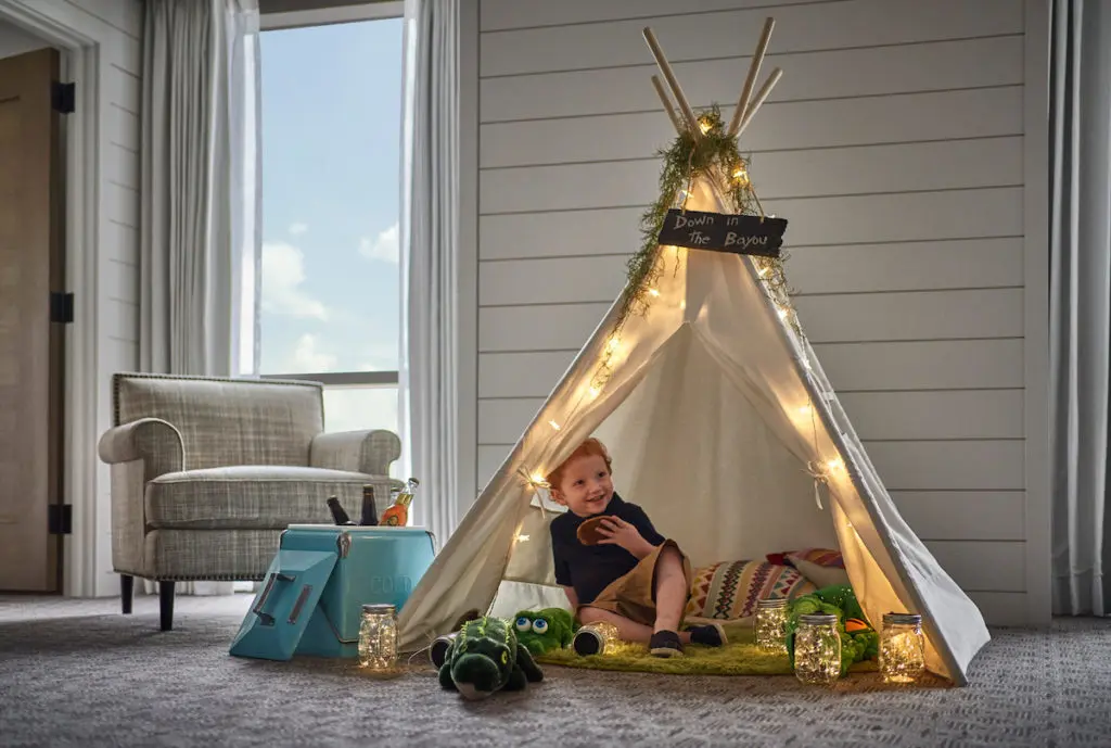 The Four Seasons New Orleans will set up an in-room tent for little ones. 