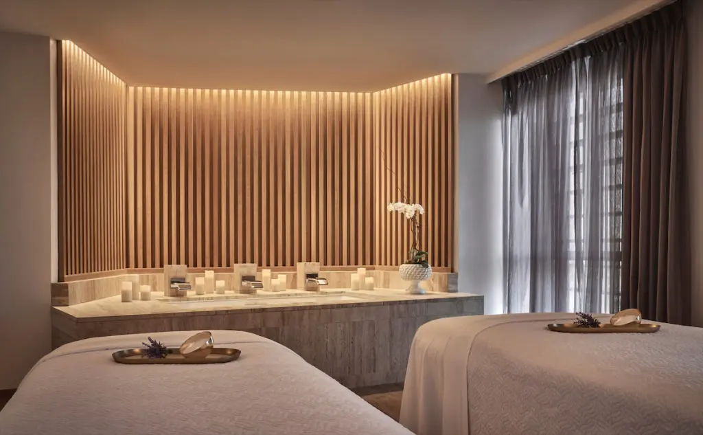 A spa treatment room. 