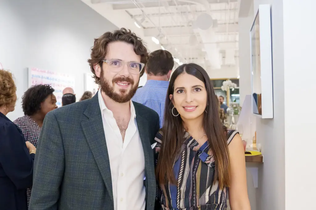 Nick Muscara, Shiva Tavakoli at Urban Harvest's Cultivators launch event at Christopher Martin Gallery.