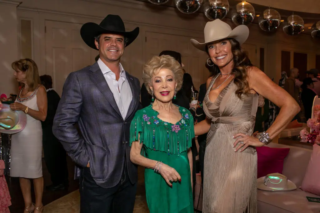Jeff Ball, Margaret Alkek Williams, Rachelle Ball at Frances Moody Buzbee's 30th birthday party at River Oak Country Club. (Photo by Pixel Studio Productions)