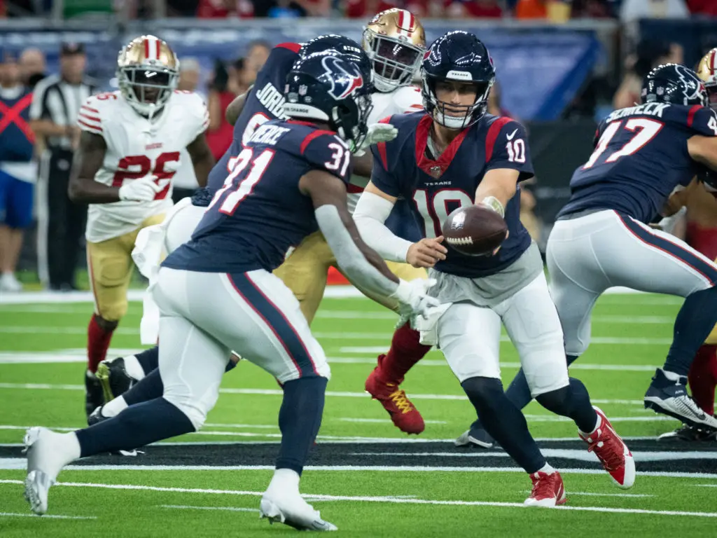 Handing off to Dameon Pierce is looking like a smart Texans strategy. (Photo by F. Carter Smith)