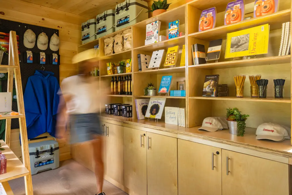 The first General Store from Getaway is stocked with essentials and little luxuries from national brands and small Texas businesses.  (Photo by Getaway)