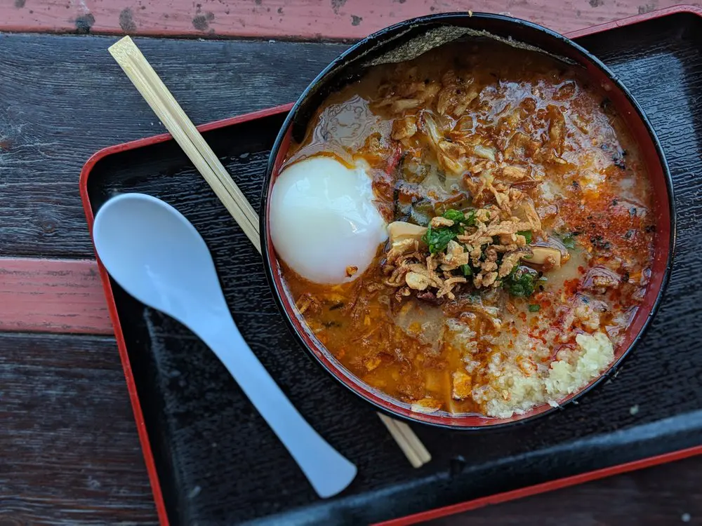 The Spicy Lobster Miso Ramen is a favorite at TEN Ramen. (Photo by Andrew N. via Yelp)