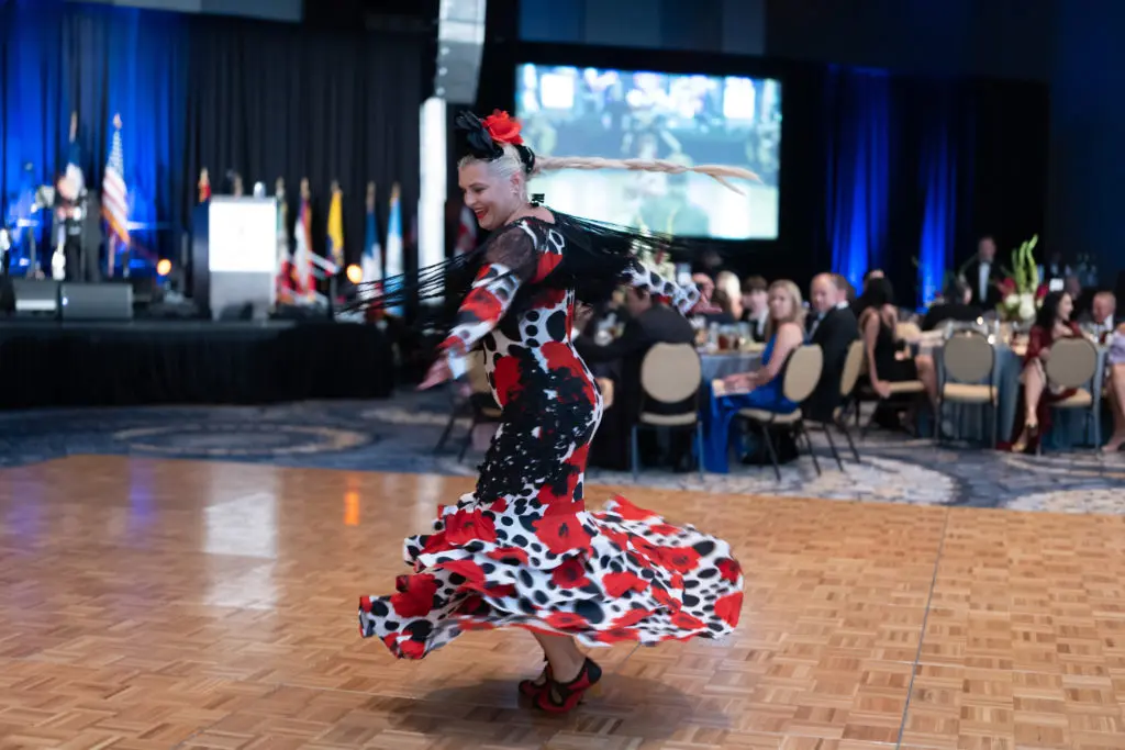 Professional ballroom dancers entertain at the Institute of Hispanic Culture Houston gala. (Photo by Daniel Ortiz)