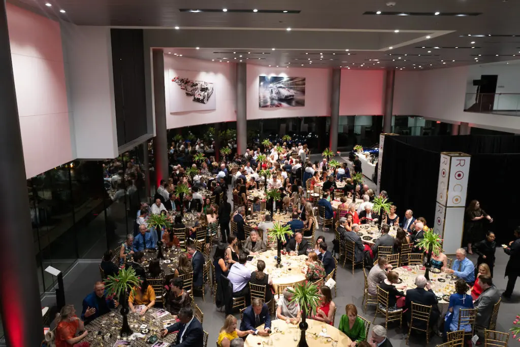 ROCO Revelry gala dinner guests seted for dinner from Swift + Company, which also did the decor. (Photo by Daniel Ortiz)