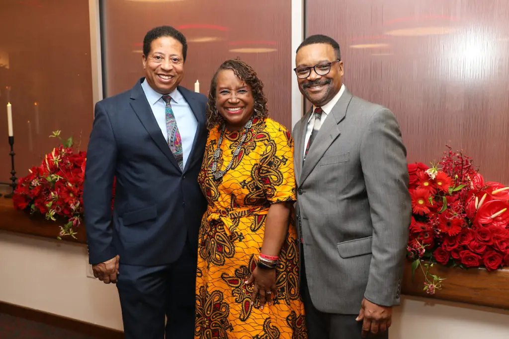 David Rainey, Eileen Morris, Shawn Hamilton at the Alley Theatre opening season dinner