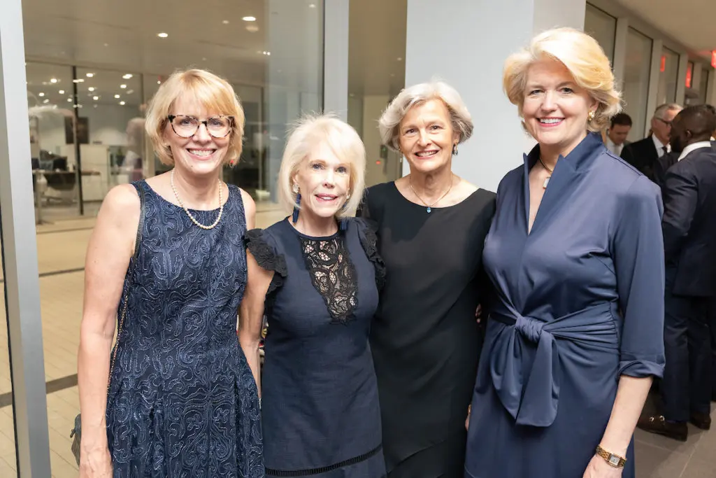 Marty Finger, Phoebe Tudor, Stephanie Beverly Coit, Leslye Weaver, Edith Van Wageningen, Lisa Clemenceau at the ROCO Revelry gala dinner at Porsche River Oaks. (Photo by Daniel Ortiz)