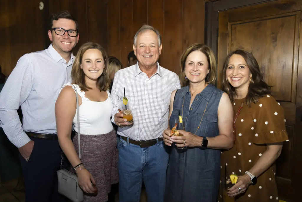 Reed Loftis, Shannon Loftis, Michael O'Brien, Laura O'Brien and Jessica Tetirick at Rivertree Academy Dinner Under the Stars in Fort Worth, Texas on September 27, 2022. (Photo by Sharon Ellman)