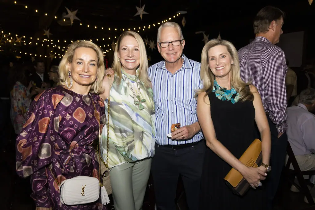 Lisa Waldron, Wendy Hunsaker, James Hunsaker, and Conor Rainbolt at Rivertree Academy Dinner Under the Stars in Fort Worth, Texas on September 27, 2022. (Photo by Sharon Ellman)
