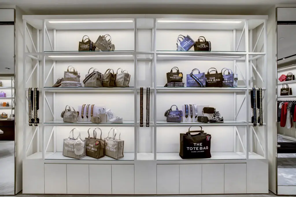 Marc Jacobs' The Tote Bag on display in the Houston Galleria boutique
