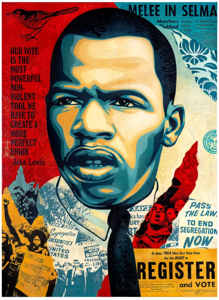 Shepard Fairey’s "John Lewis-Good Trouble," Version 2, 2020 (courtesy of the artist)
