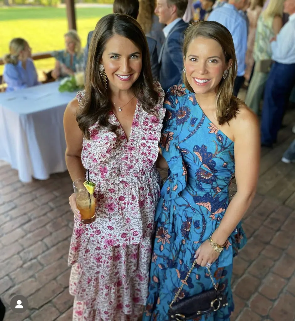 Event Chair Katie Myers with Courtland McBroom at Rivertree Academy Dinner Under the Stars in Fort Worth, Texas on September 27, 2022. 