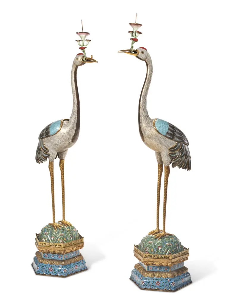 A very rare pair of Chinese painted enamel garden seats Qing Dynasty 18th Century