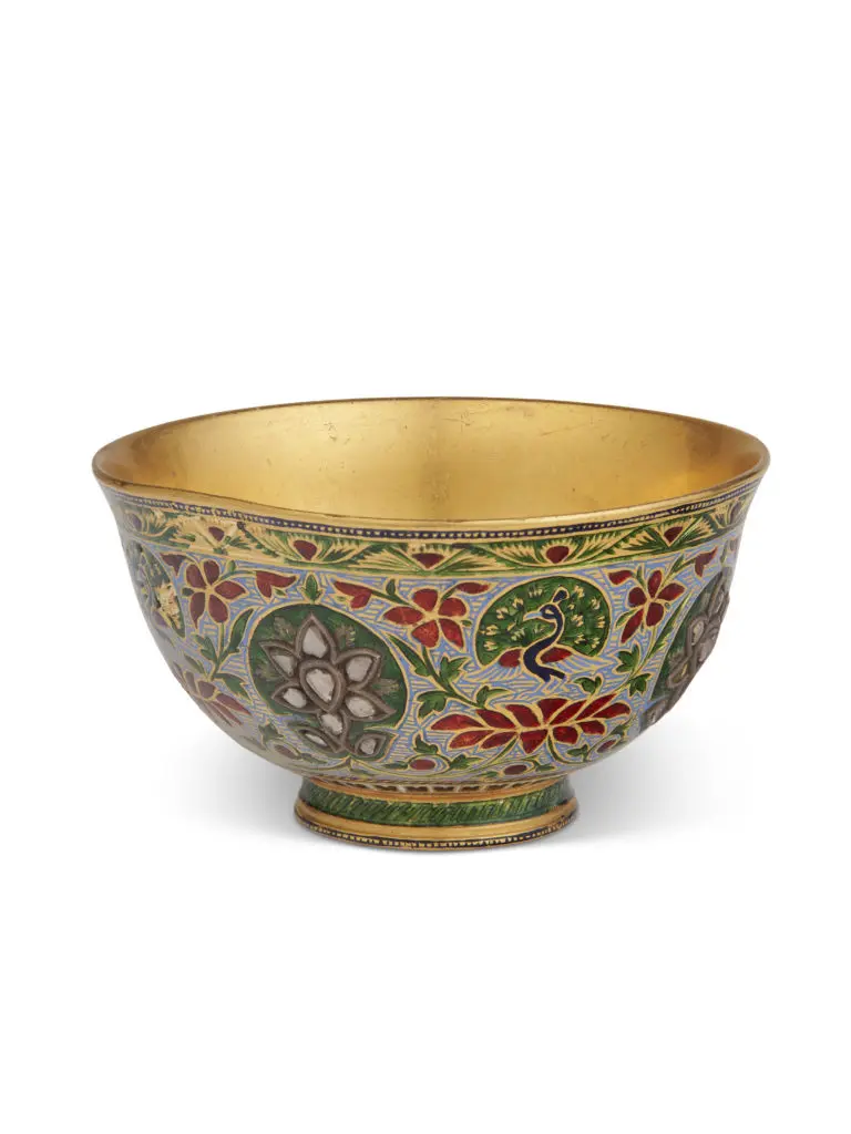 An enameled gold wine cup India Jaipur 19th-20th century