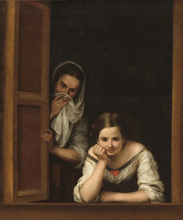 Bartolomé Esteban Murillo - Two Women at a Window, c. 1655-60. National Gallery of Art, Widener Collection, Courtesy National Gallery of Art, Washington.
