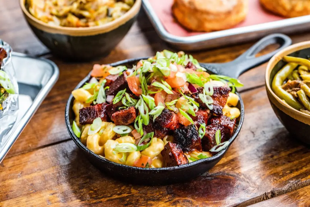 Brisket Mac and Cheese at Cherry Block Smokehouse. Photo by Becca Wright.