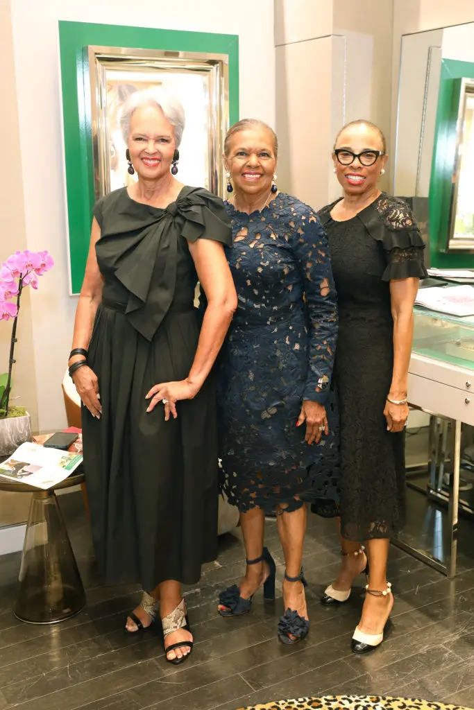 Gayla Gardner, Yvonne Cormier, Phyllis Willams at the Margot McKinney champagne reception at Neiman Marcus in The Galleria.