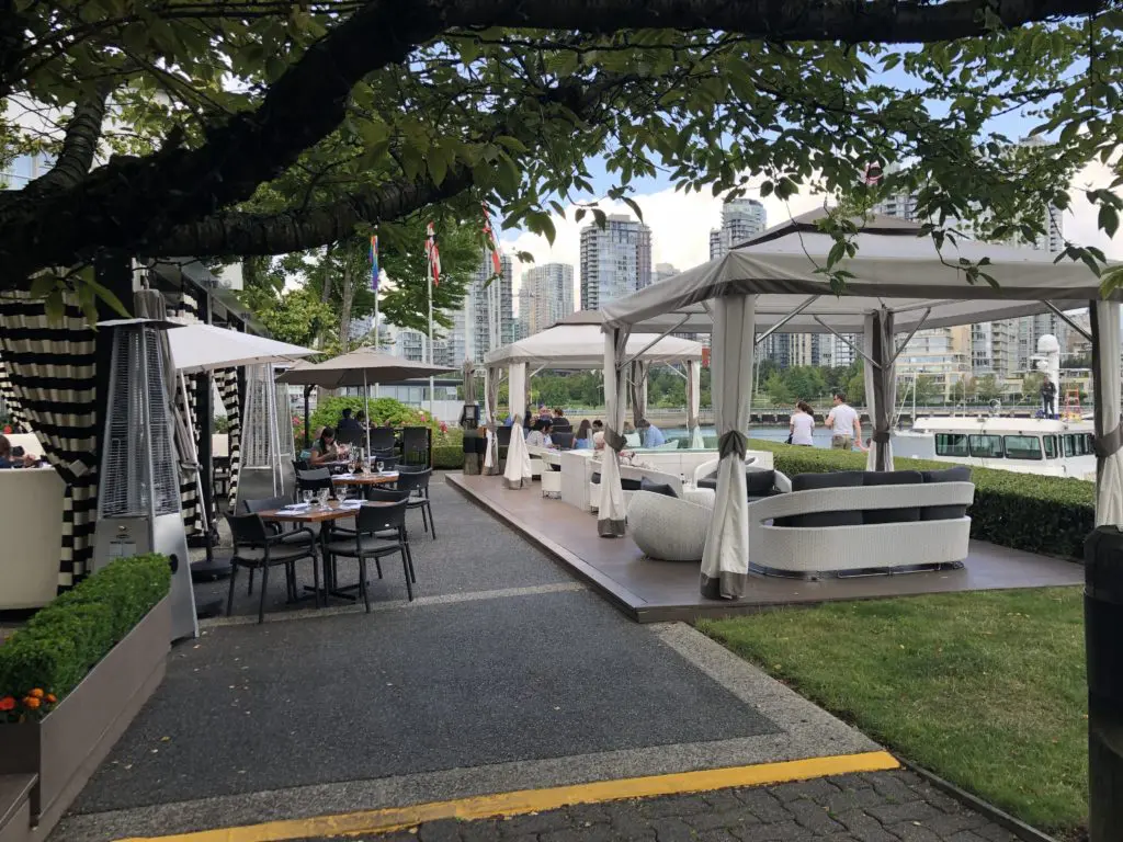 Outdoor dining at the Granville Island Hotel in Vancouver. (Photo by Shelby Hodge)