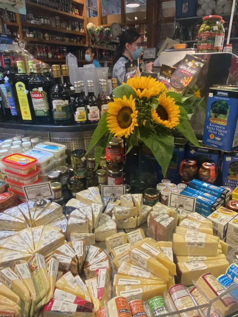Cheese on display at Vancouver's Granville Island Market. (Photo by Shelby Hodge)