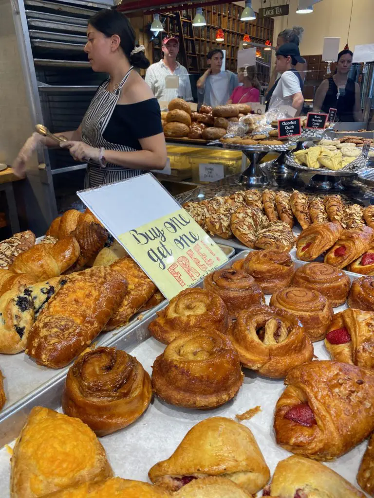 Pastries are oven warm each morning at Vancouver's Granville Island Public Market are big and delicious. (Photo by Shelby Hodge)