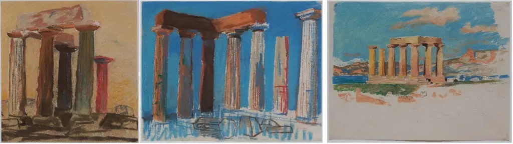 Three pastel drawings by Louis Kahn have recently been acquired by The Kimbell Art Museum.