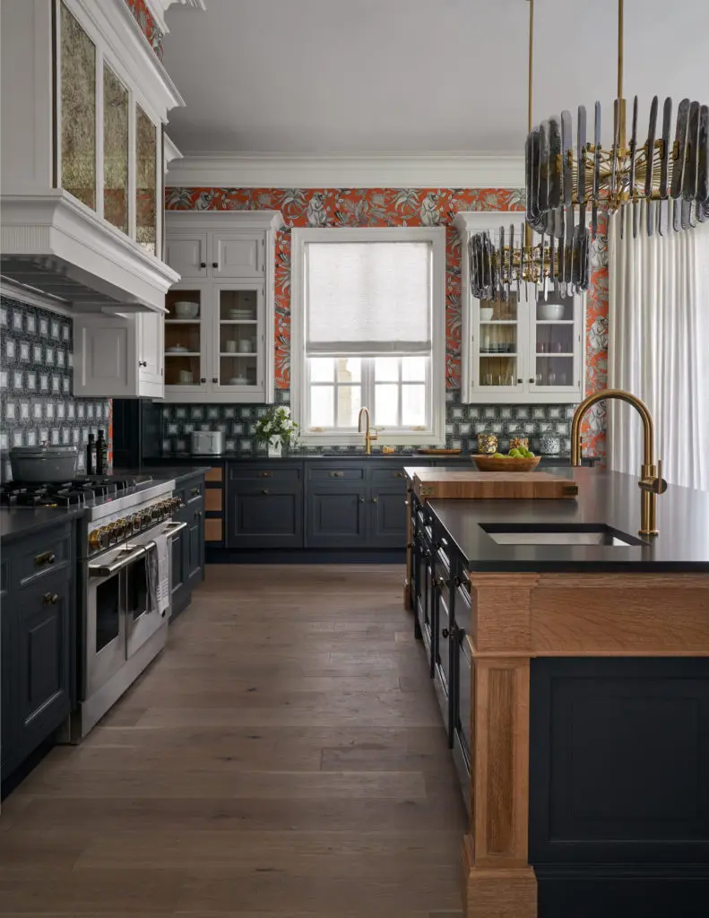 Christopher Peacock's Kitchen Suite is livable yet glamorous enough to suit this magnificent home. (Photo by Nathan Schroder)