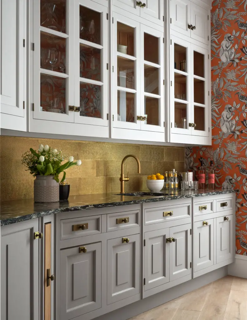 Christopher Peacock's Kitchen Suite is livable yet glamorous enough to suit this magnificent home. (Photo by Nathan Schroder)