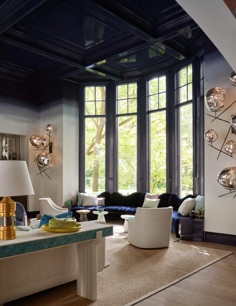 A bold juxtaposition of shapes in this room by LC Studio (Photo by Nathan Schroder)