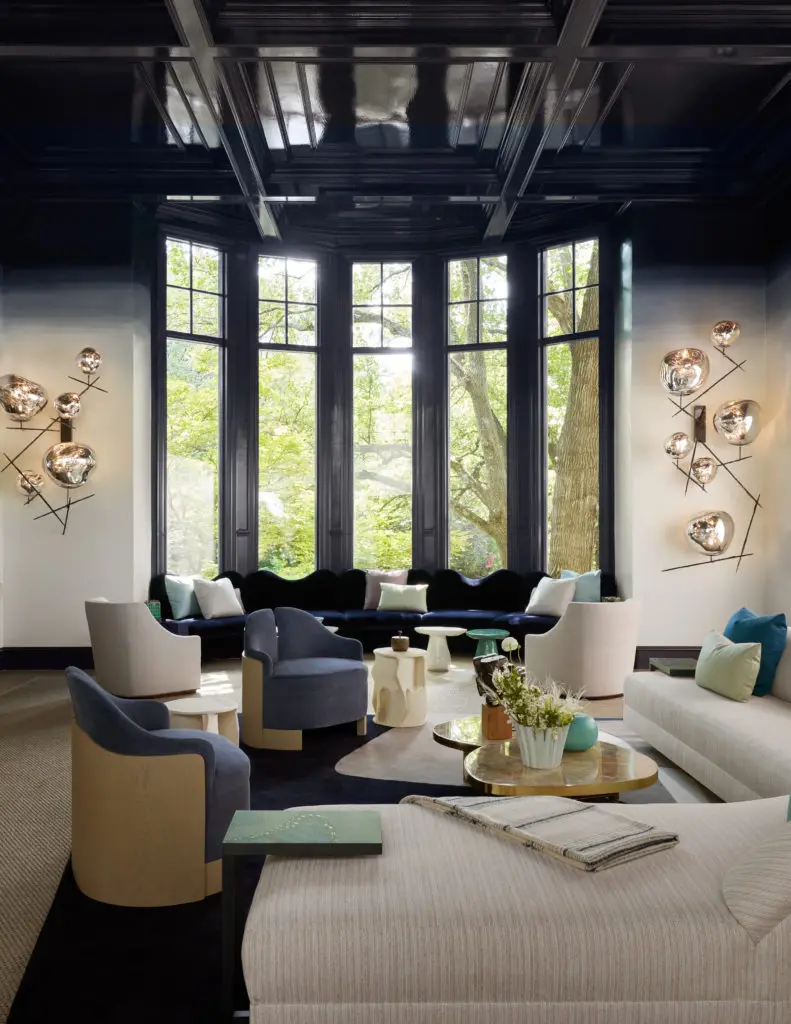 A bold juxtaposition of shapes in this room by LC Studio (Photo by Nathan Schroder)