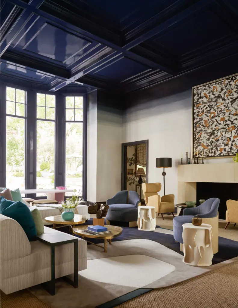 A bold juxtaposition of shapes in this room by LC Studio (Photo by Nathan Schroder)