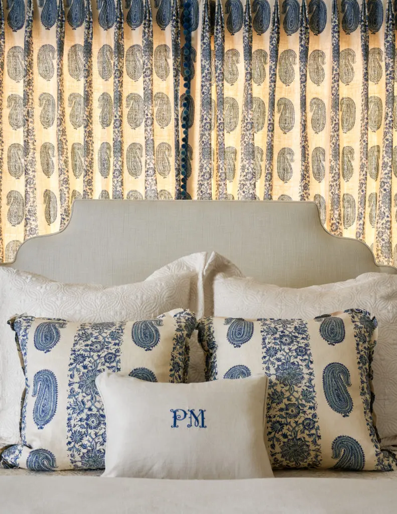 The Traveler’s Retreat bedroom by Patricia McLean Interiors, Inc., exudes a Moorish elegance with a clean, ordered appeal (Photo by Nathan Schroeder)
