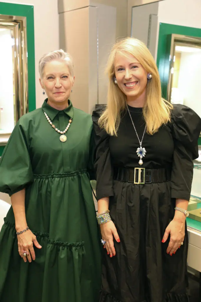 Sabrina Dimichele, Tracey Rice at the Margot McKinney champagne reception at Neiman Marcus in The Galleria.