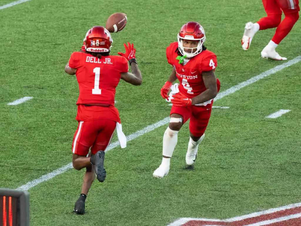 University of Houston playmaker Nathaniel Dell (No. 1) and Ta'Zhawn Henry (No. 4)